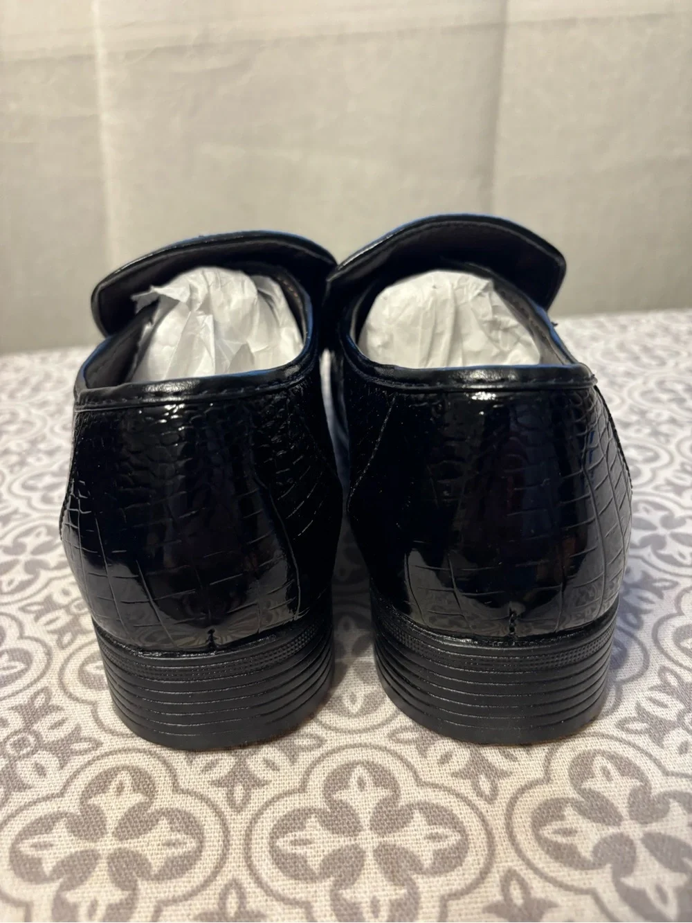 Shades Mens Crocodile Embossed Bit Loafers Black Dress Shoes Slip On Size 39